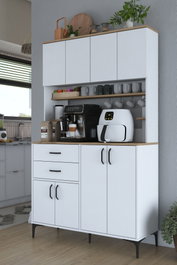 Hanah Home Armario Multiusos Blanco y Nogal